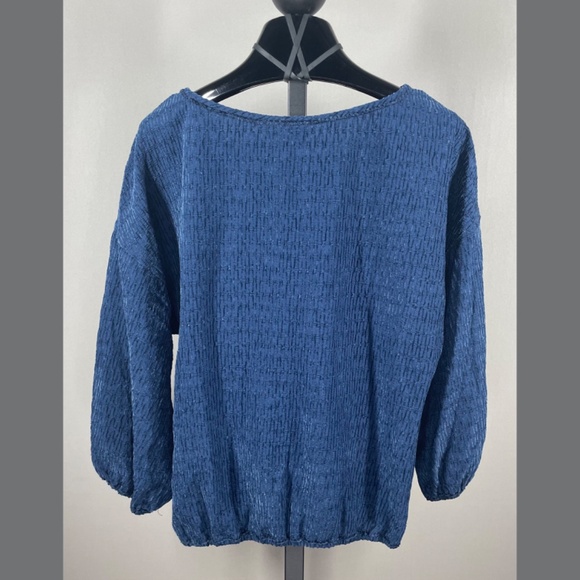 NEW Max Studio Shirt Womens Large blue boho casual classic - Picture 9 of 11